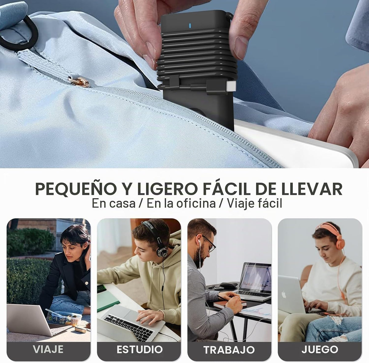 USB-C de 65 W compatible con cargador de laptop Dell XPS 13 y cargador Latitude 3340 3440 3540 3550 5420 5430 5520 5320 5340 5440 5550 7440 7490 7640 7410 7410 7410 7 122 in -en-1 9440 portátil 2 en 1 - Cable de alimentación incluido
