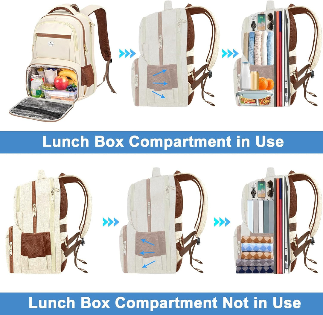 MATEIN Mochila de almuerzo para mujer, resistente mochila térmica t...