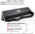 Funda Negra para Cartas de Quiver - Estuche para Baraja de TCG, Bolsa para Cartas de Juego (+ Correa para Muñeca y Hombro, Separadores, Dividers, Almohadillas para Esquinas + 100 Fundas