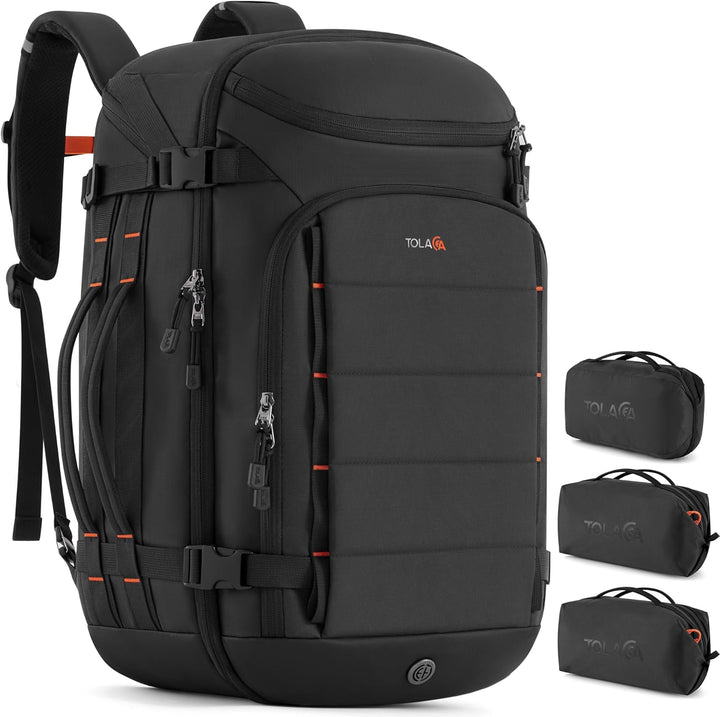 Tolaccea Mochila de Viaje Carry On 40L, Mochila para Laptop con 3 C...