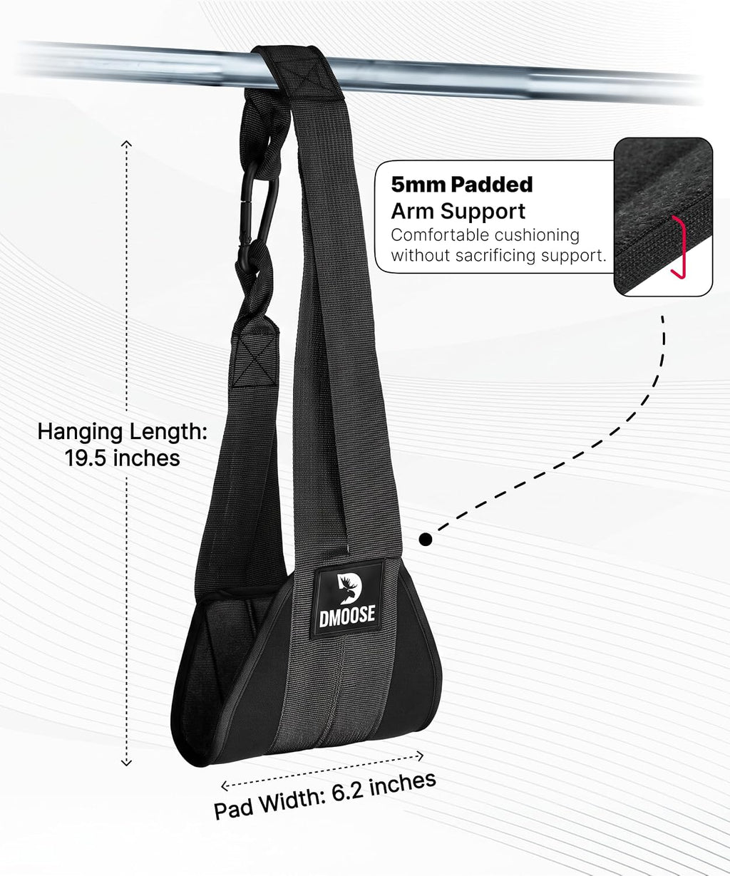 DMoose Fitness Correas colgantes para abdominales para barra de dominadas y entrenamiento de fuerza central, correas de ejercicio acolchadas suaves para swing de abdominales y elevaciones de piernas