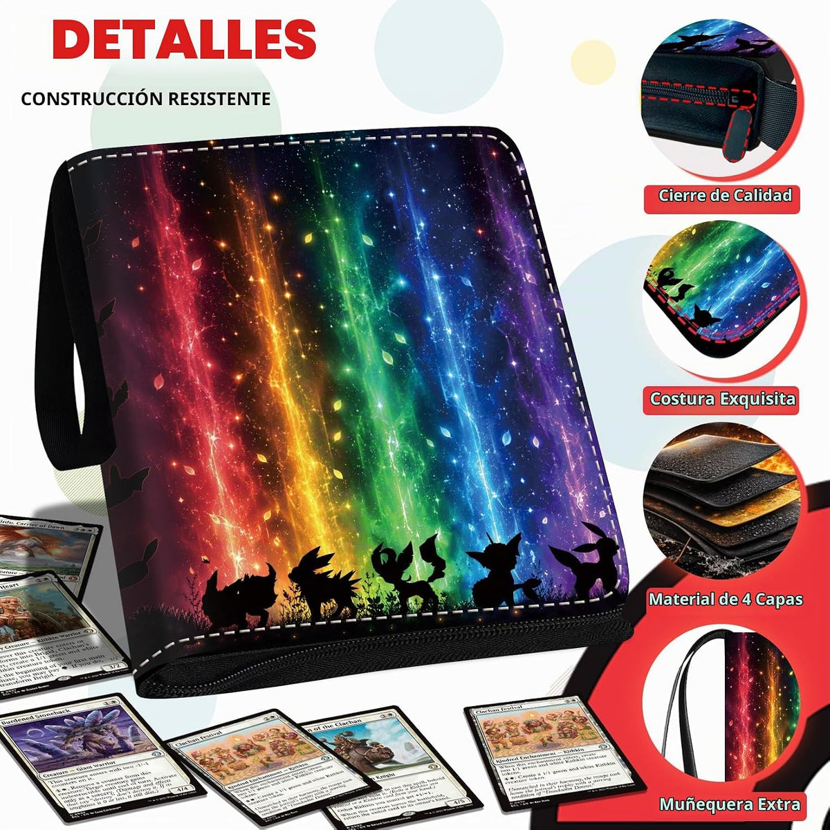 Carpeta de tarjetas 1008 con 9 bolsillos, carpeta de 3 anillos para tarjetas intercambiables con 56 páginas extraíbles, alto almacenamiento, impermeable, soporte para tarjetas de colección
