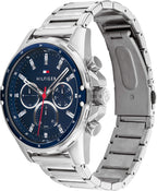 Tommy Hilfiger Reloj deportivo de cuarzo de acero inoxidable y pulsera para hombre, color: plata (Modelo: 1791788)