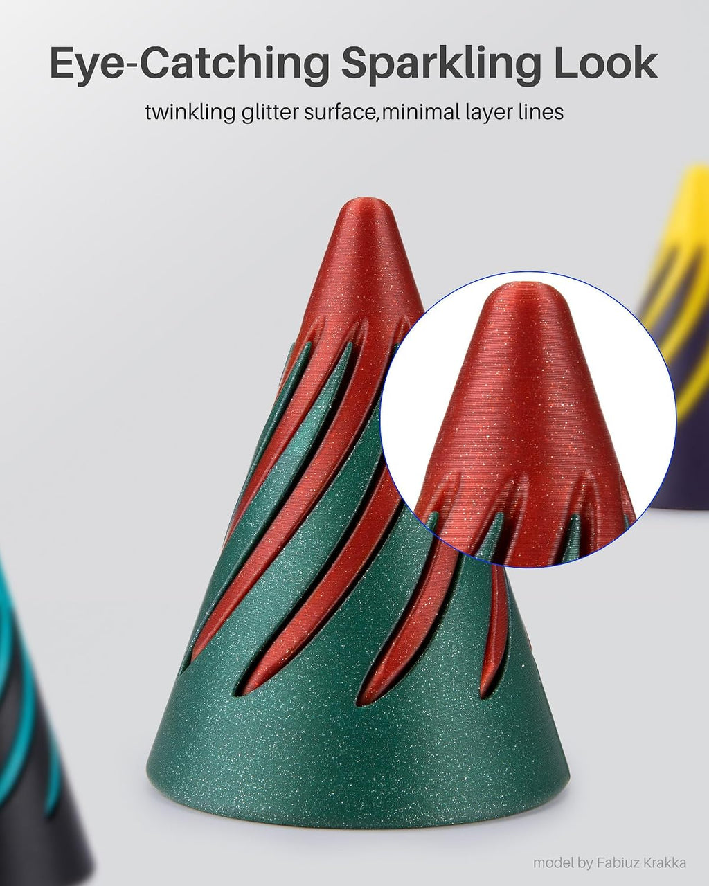 ELEGOO Sparkle PLA - Filamento para impresora 3D de 0.07 in, paquet...