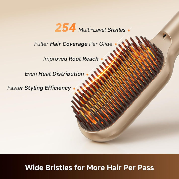 Dreame Voya Hair Straightener Brush, PTC Heating Straightening Comb...
