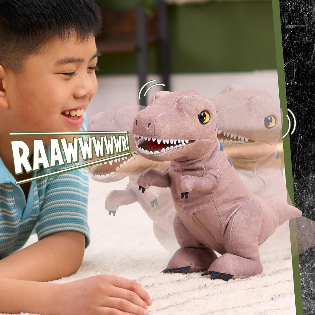 JURASSIC WORLD Rebirth Roaring T. rex - Dinosaurio de peluche interactivo