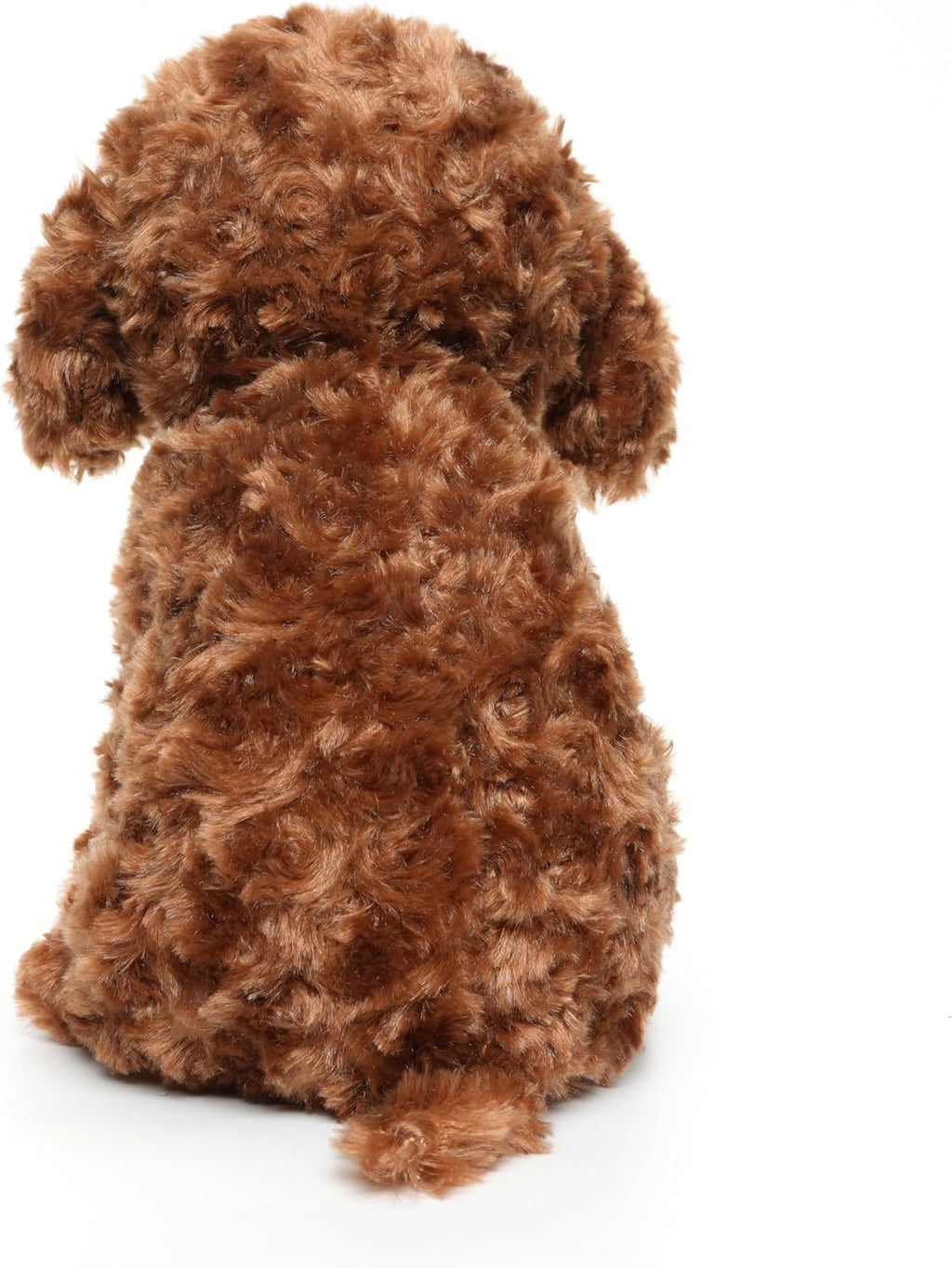 Juguete caniche de peluche blanco y marrón, perro de peluche para regalo