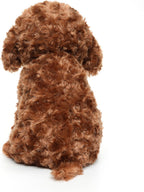 Juguete caniche de peluche blanco y marrón, perro de peluche para regalo