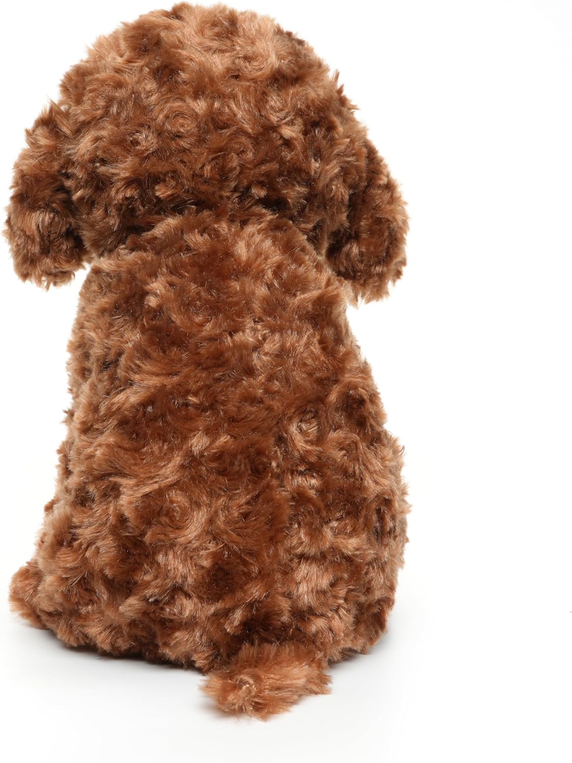 Juguete caniche de peluche blanco y marrón, perro de peluche para regalo