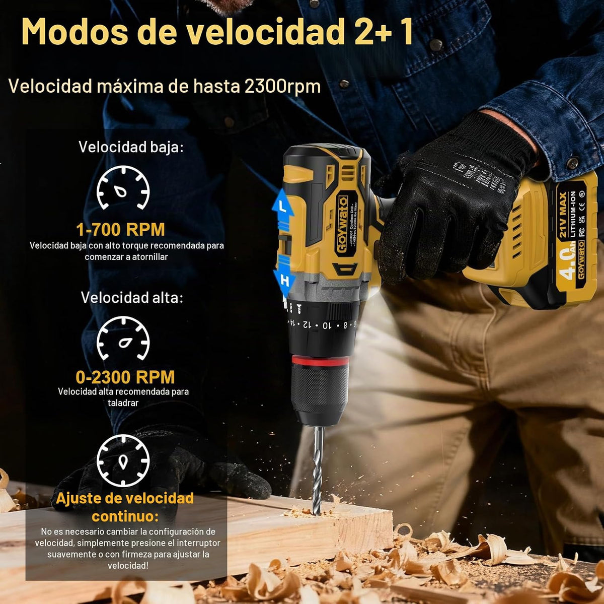 Juego de martillo eléctrico inalámbrico sin escobillas de