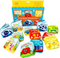 Juego de 12 libros de baño Super Bath (frutas, amigos del océano, ABC, libros de números; libros de baño de reconocimiento de color, incluyendo temas de color amarillo, verde, rojo y azul, libros de