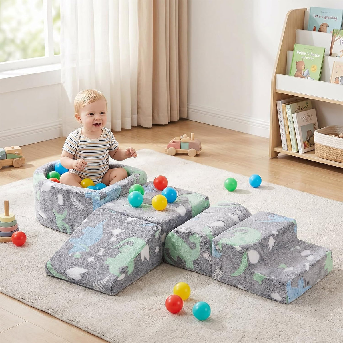Tiita Kids - Bloques de escalada de 5 piezas con pozo de bolas pequeño