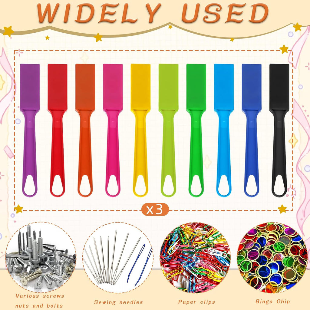 30 varitas magnéticas de bingo de 7.87 pulgadas, 10 colores para fichas de bingo, noche de juegos familiares, aprendizaje científico, actividades de conteo y diversión educativa, suministros