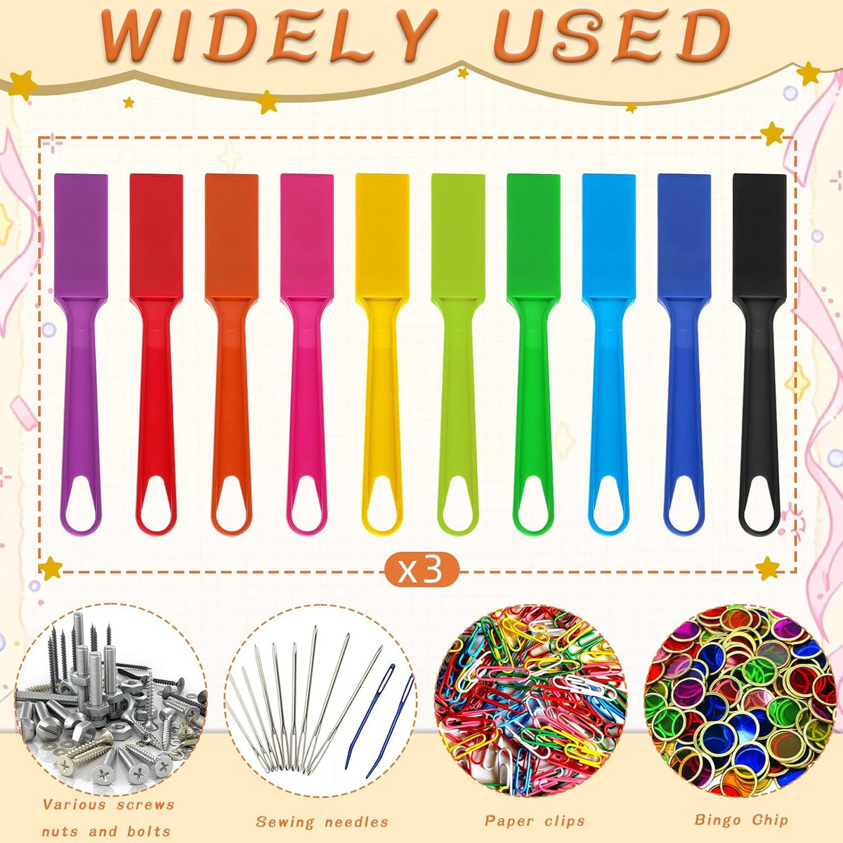 30 varitas magnéticas de bingo de 7.87 pulgadas, 10 colores para fichas de bingo, noche de juegos familiares, aprendizaje científico, actividades de conteo y diversión educativa, suministros