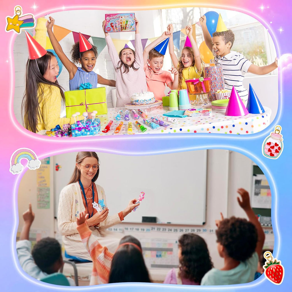 Funtopia Paquete de 24 kits de fabricación de pulseras para niñas de 4-6-8