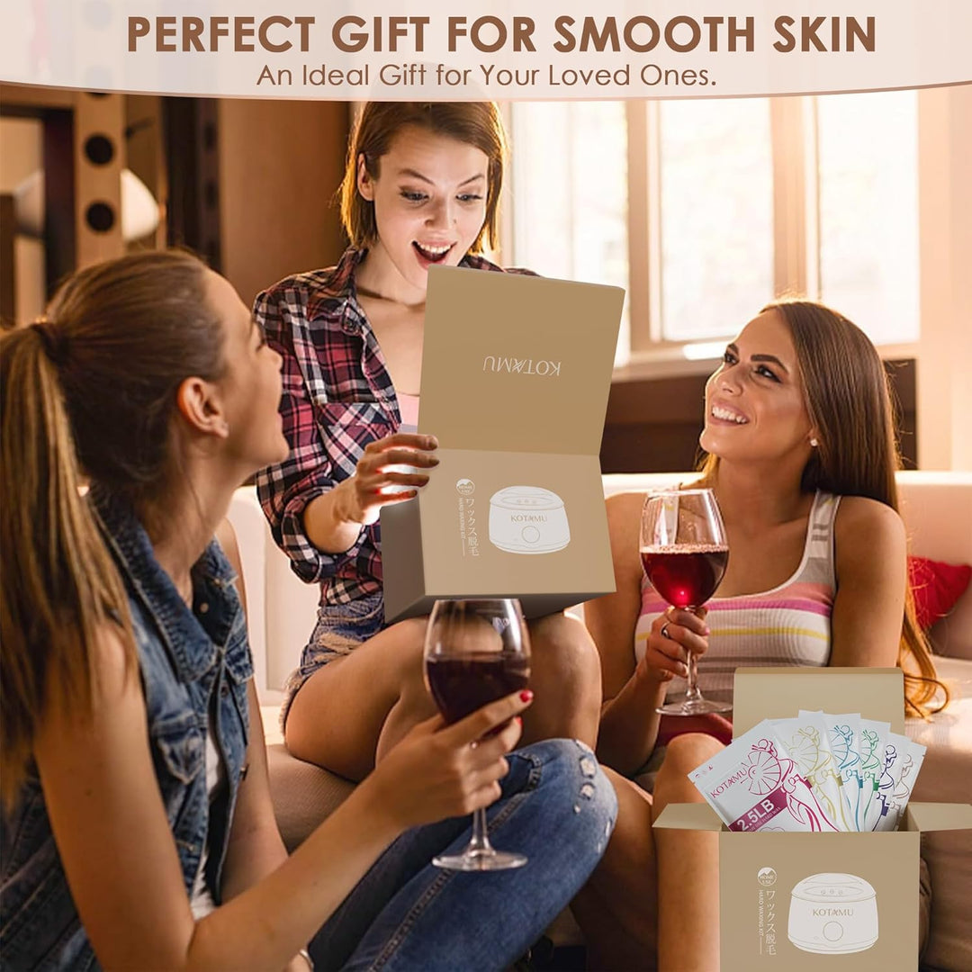 KOTAMU Kit de depilación para mujeres y hombres, calentador de cera...