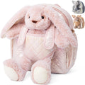 Moonkie Hug & Go™ Bunny - Mochila para niños pequeños, bolsa de felpa suave con juguete desmontable para niñas de 2 a 4 años, perfecta para guardería, viajes y regalos de cumpleaños