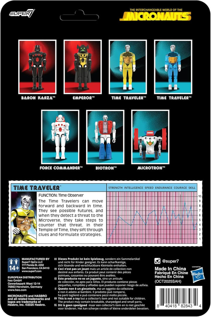 Super7 Reaction+ Micronauts Time Traveler (amarillo translúcido) -...