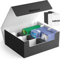 Mlikero Funda para tarjetas coleccionables de 1800 +, caja de almacenamiento para tarjetas intercambiables, compatible con toploader y soporte magnético, caja de cubierta de cuero con cierre magnético