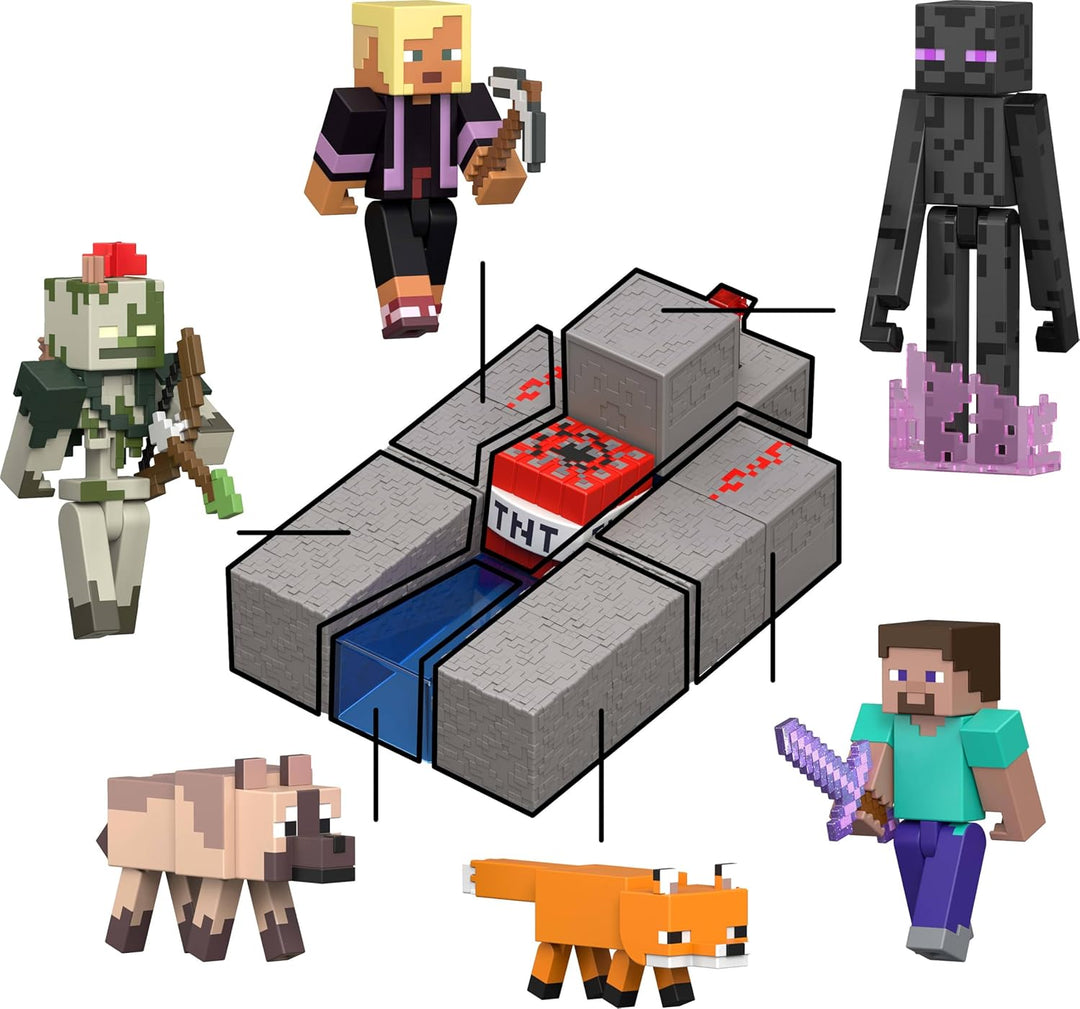 Juguetes Mattel Minecraft, Figura de Acción de Steve con Accesorio...