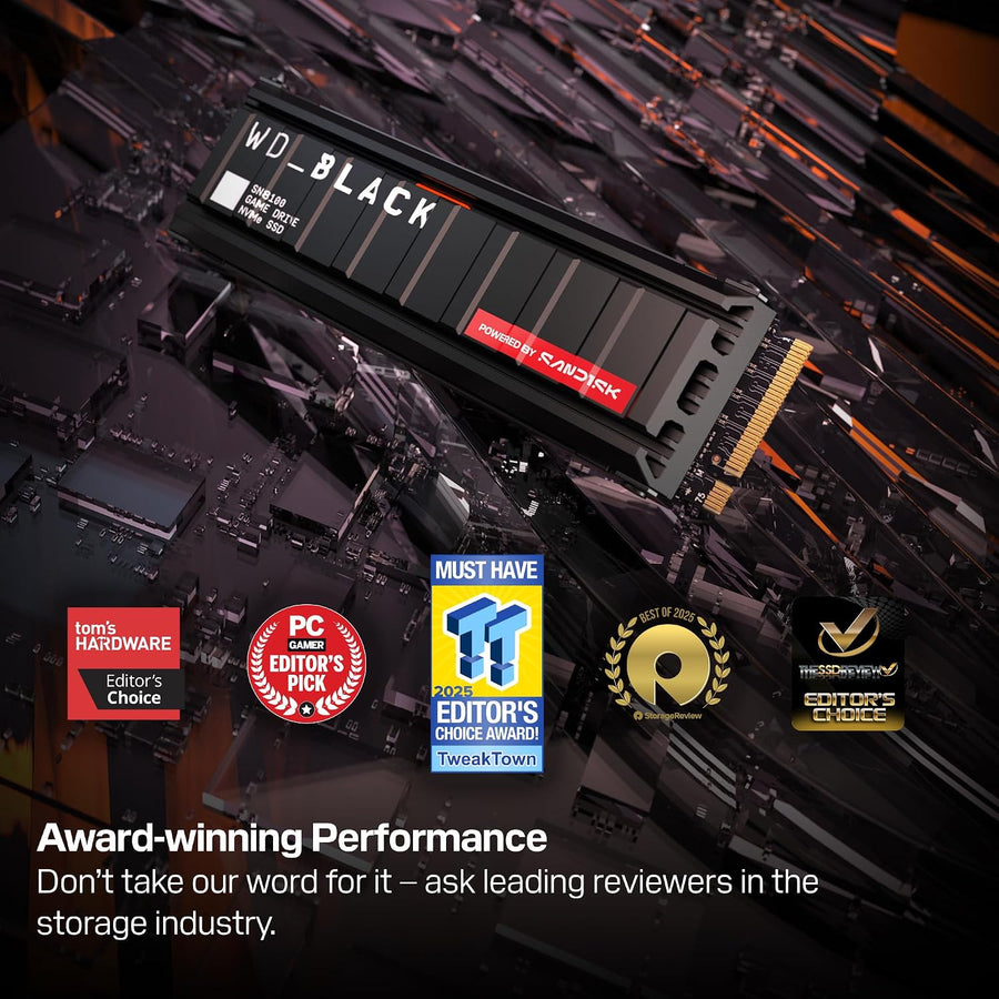 WD_Black SN8100 SSD NVMe de 4 TB con disipador de calor, PCIe 5.0x4...