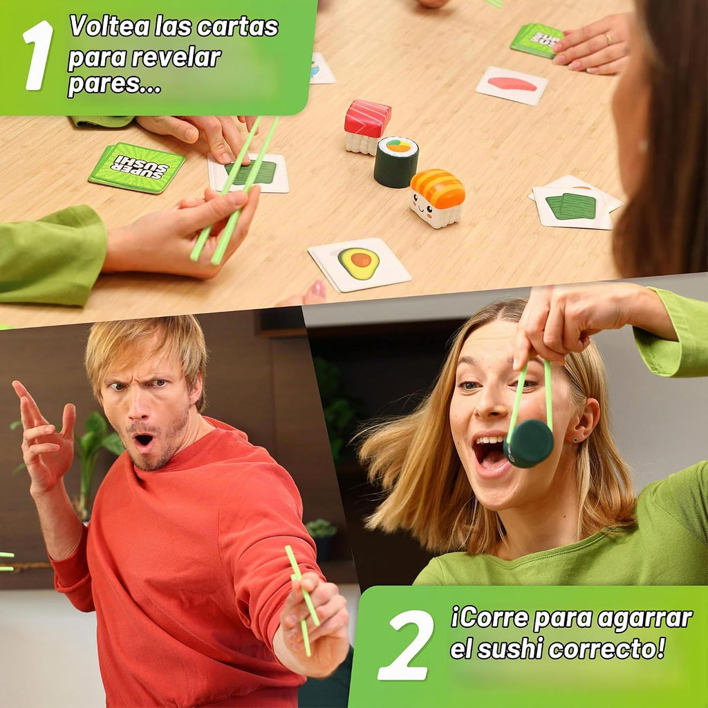 Super Sushi - Juego de cartas para familia divertida - Party Game para niños, adolescentes y adultos