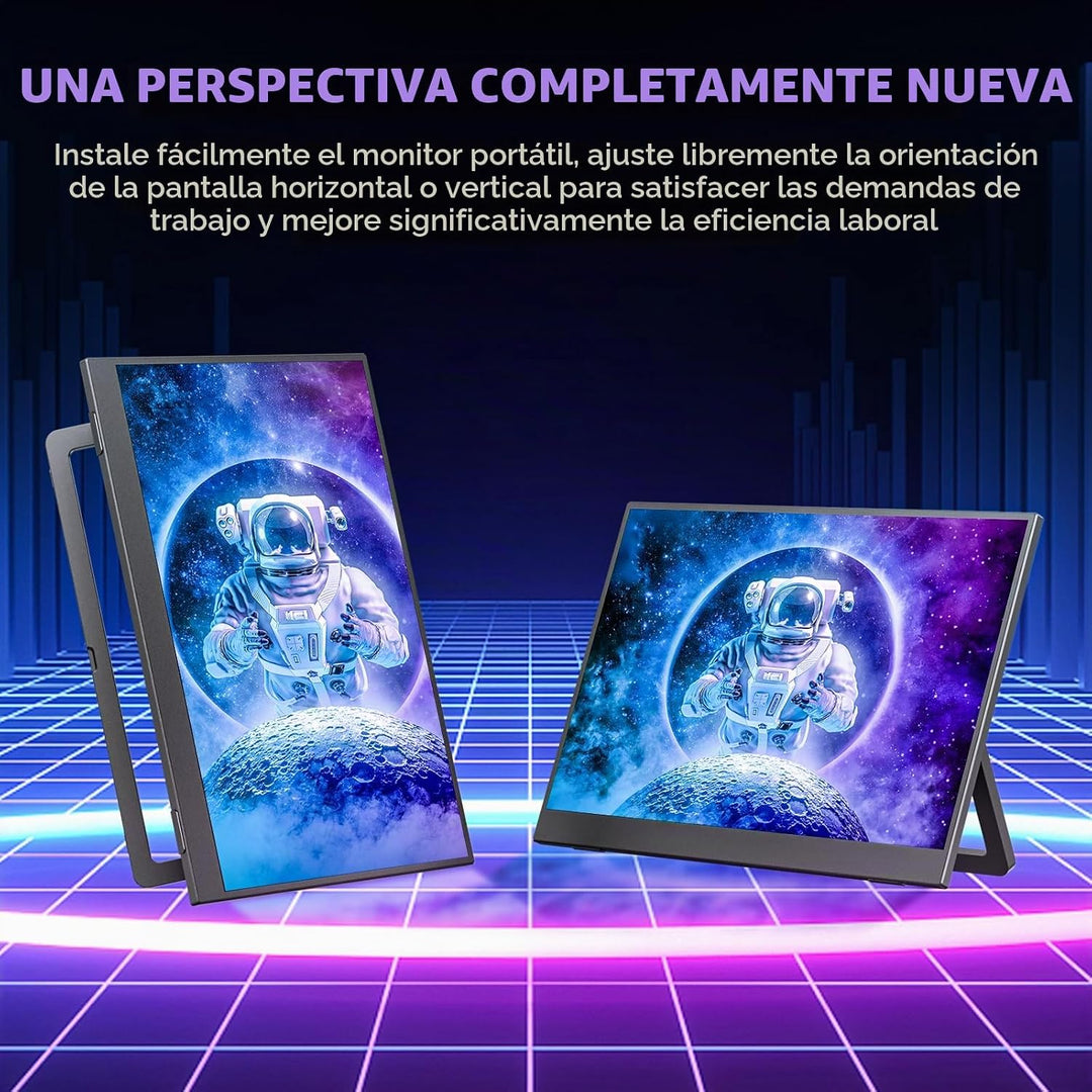 WUAWE Monitor portátil de 14 pulgadas con función atril para laptop...