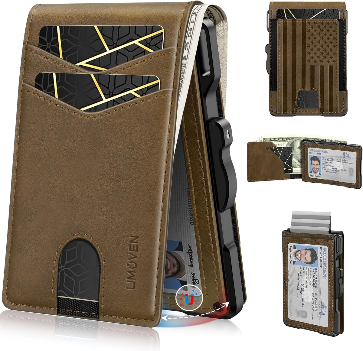 Billetera para hombre minimalista con bloqueo RFID y ranura para tarjetas