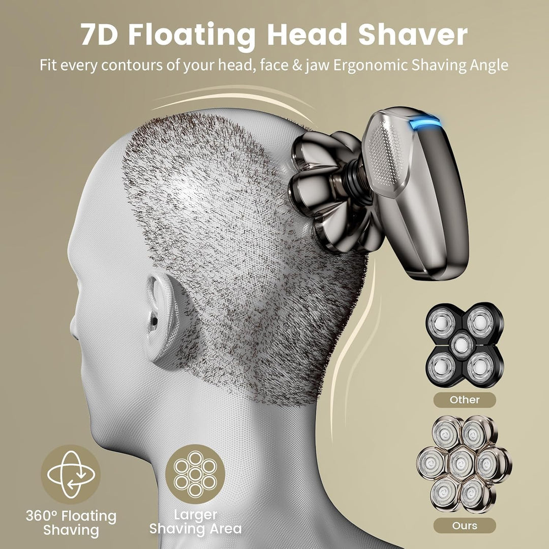 SHPAVVER - Afeitadora desmontable de cabeza calva, pantalla LED, se...
