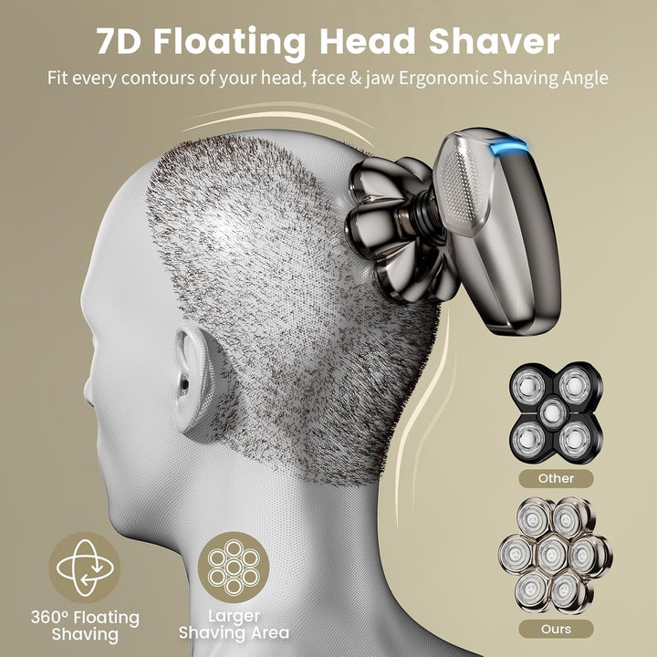 SHPAVVER - Afeitadora desmontable de cabeza calva, pantalla LED, se...