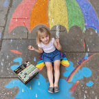 160 tizas para acera para niños - 14 colores, 10 con purpurina, 10 neón, tizas jumbo no tóxicas y lavables - Set a granel de pintura para exteriores para niños y niños pequeños - Juguetes de pizarra