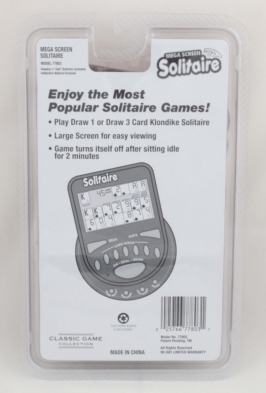 Worldwise Imports Juego de mano MegaScreen Solitaire