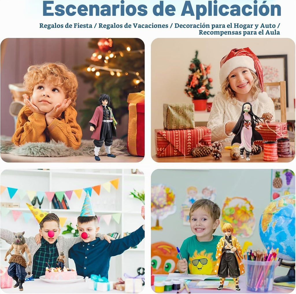 Demon - Juego de figuras de anime, personajes de 6.9 pulgadas para fanáticos del anime y niños (6 piezas)