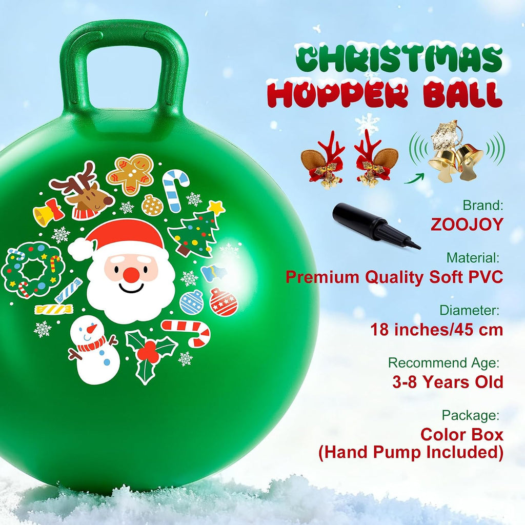 Paquete de 2 bolas de tolva de 18 pulgadas, juego de bolas hinchables verde y nube con asas, bombas y pinzas para el cabello, juguetes inflables de salto para niños de 3 a 8 años