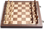 AMEROUS - Juego de ajedrez magnético de madera de 15 pulgadas para adultos y niños - con tablero plegable, paquete de regalo, ranuras de almacenamiento para piezas, piezas hechas a mano, juego de mesa