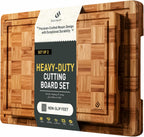 Paquete de 2 tablas de cortar de madera para cocina, tablas de cortar de