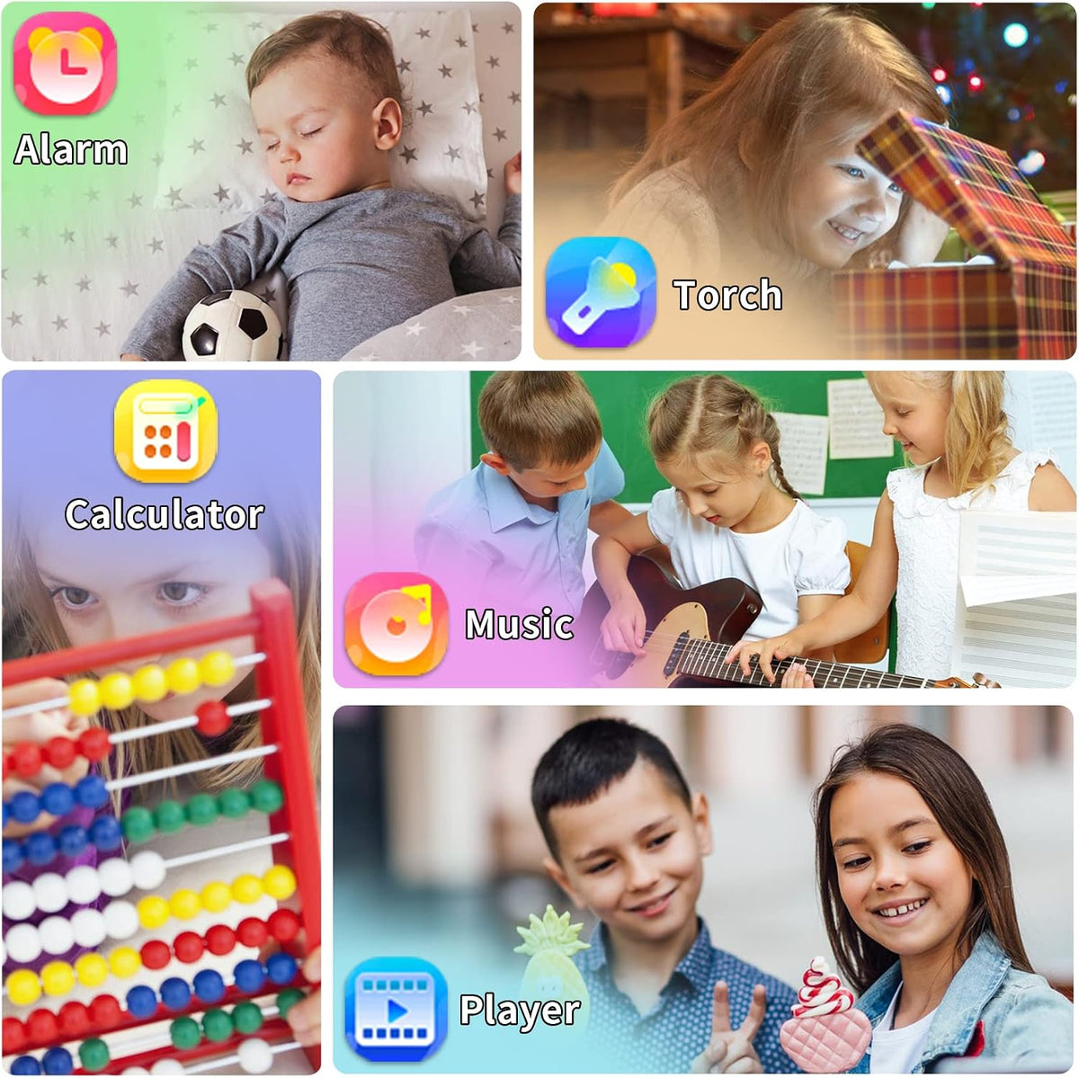 Phyulls - Reloj inteligente para niños, reloj inteligente con 39 juegos, cámara, grabadora de video, calculadora de alarma musical, calendario, linterna, cronómetro, podómetro, juguetes de regalo para