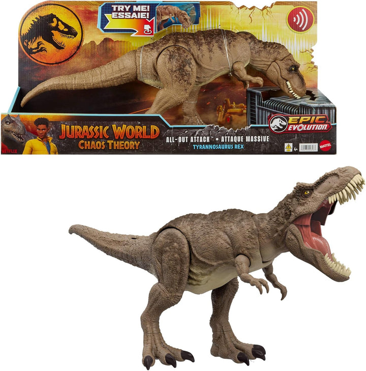 Mattel - Figura de acción de dinosaurio T. rex de Jurassic World co...