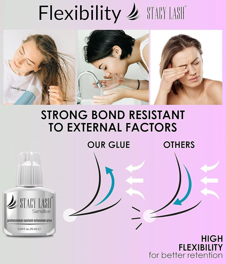 STACY LASH - Pegamento sensible para extensiones de pestañas 10 ml...