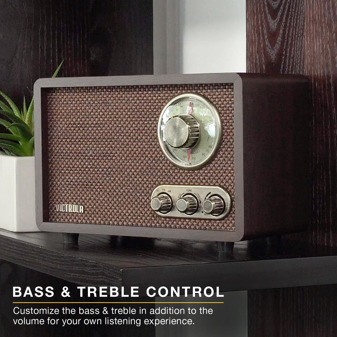 Victrola Willow - Radio Bluetooth de madera retro con altavoces int...