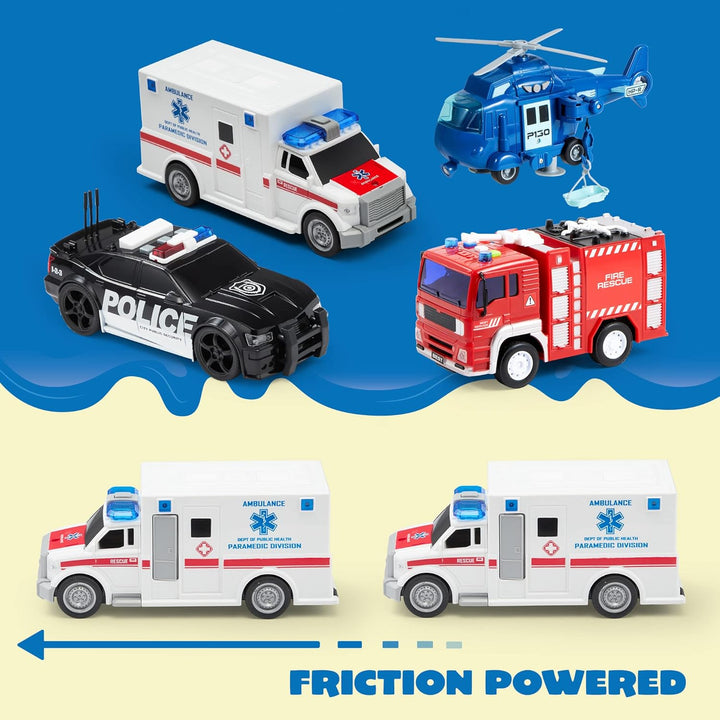 JOYIN 4 paquetes de juguetes de vehículos de emergencia