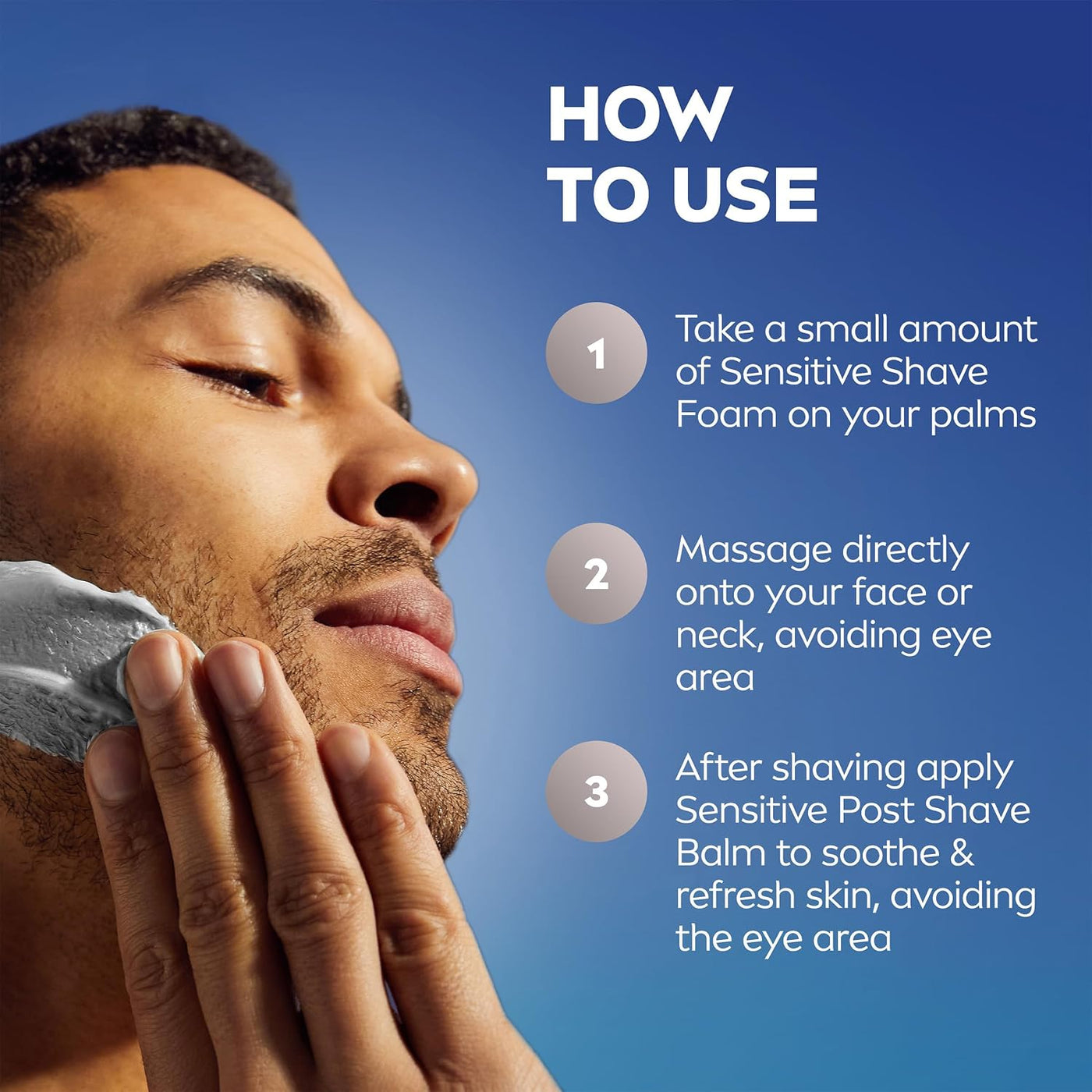 NIVEA MEN - Espuma de afeitado sensible con vitamina E, extractos c...