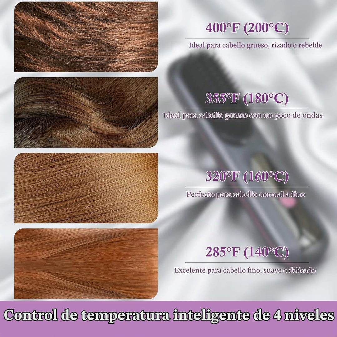 Cepillo alisador de pelo inalámbrico, 4 en 1, húmedo\/seco, iónico,...