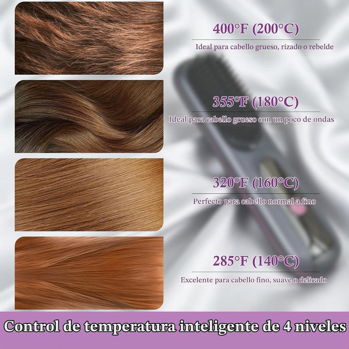 Cepillo alisador de pelo inalámbrico, 4 en 1, húmedo\/seco, iónico,...