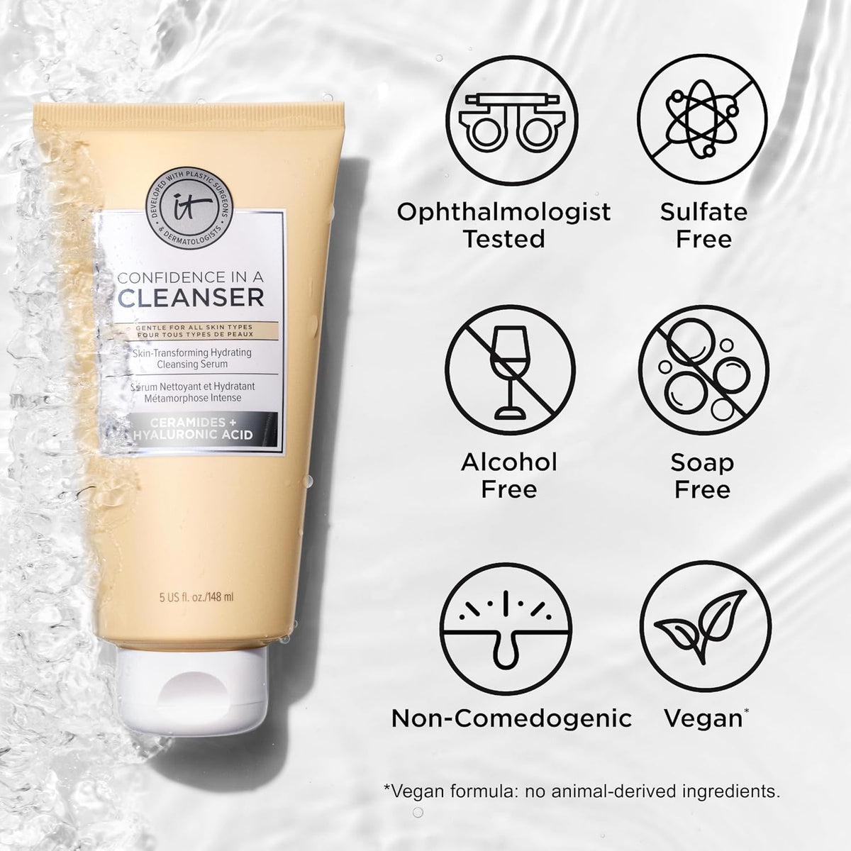 IT Cosmetics Confianza en un limpiador - Lavado facial hidratante c...