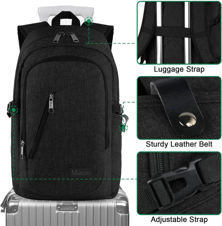 Mancro Mochila para laptop de 17.3 pulgadas antirrobo, mochila de n...