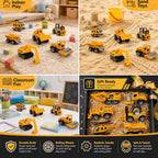 6 piezas de juguetes de vehículos de construcción, mini vehículos de
