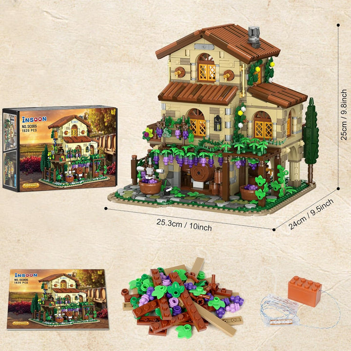 Winery Chateau - Juego de construcción de casa con luces