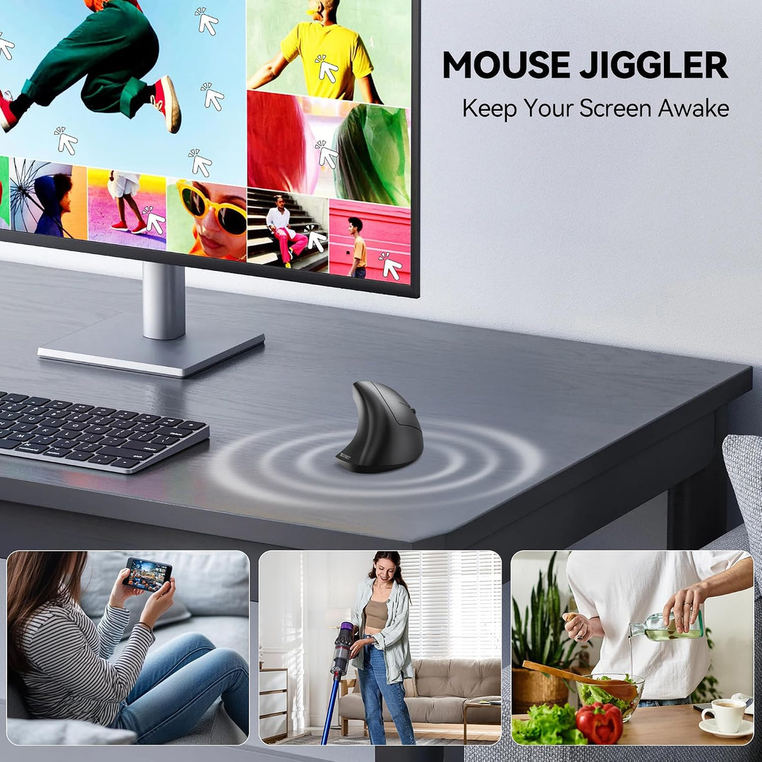 TECKNET Jiggler Ratón ergonómico, mouse vertical inalámbrico Blueto...