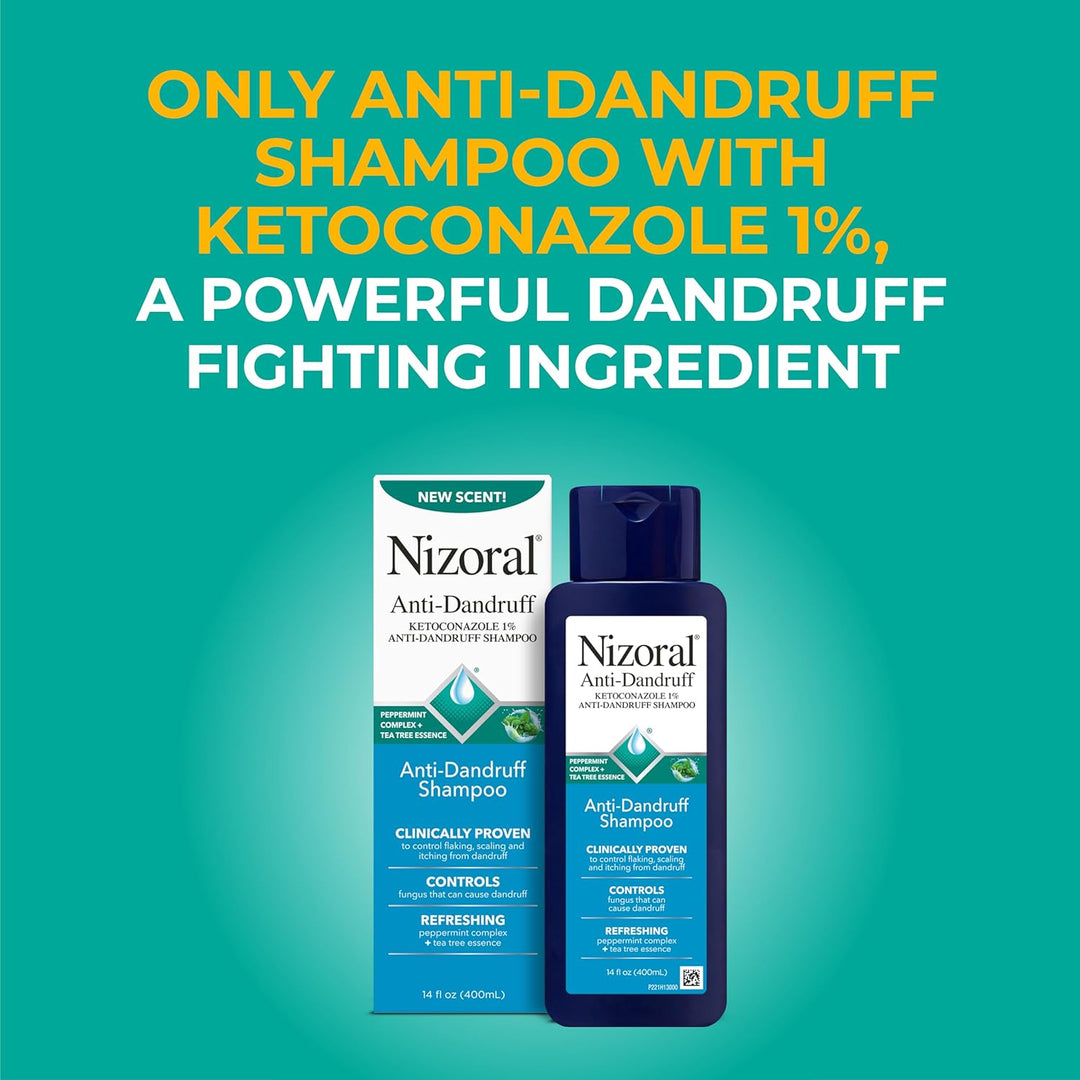 Nizoral Champú anticaspa con 1% de ketoconazol, 14 onzas líquidas,...